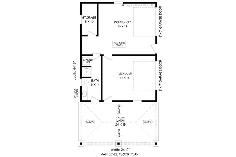 Dream House Plan - Floor Plan - Main Floor for Southern House Plan #932-828, 1 bath