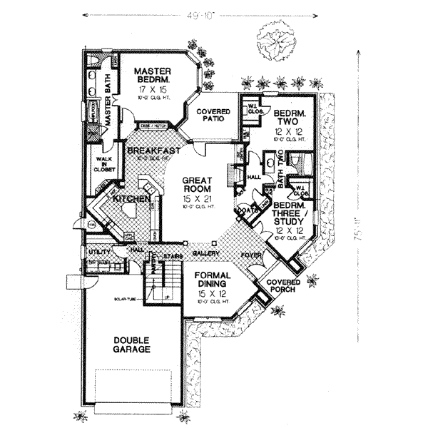 Home Plan - Colonial Floor Plan - Main Floor Plan #310-541