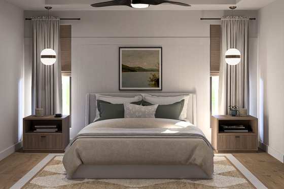 Interior - Master Bedroom for Barndominium House Plan #455-381 - 2 bed, 2.5 bath