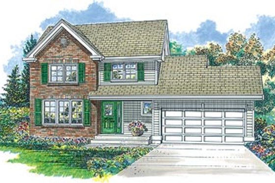 Exterior - Front Elevation for Traditional House Plan #47-349 - 3 bed, 2.5 bath