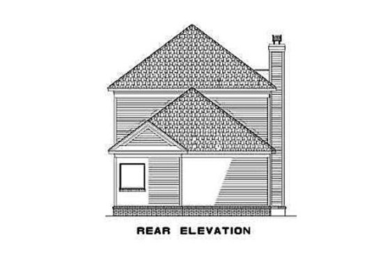 Exterior - Rear Elevation for Southern House Plan #17-2032 - 3 bed, 2.5 bath