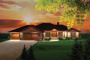 Ranch Exterior - Front Elevation Plan #70-1103