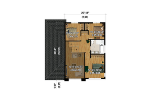 Floor Plan - Upper Floor for Contemporary House Plan #25-4881 - 3 bed, 1.5 bath