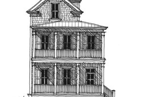 Beach Exterior - Front Elevation Plan #464-3