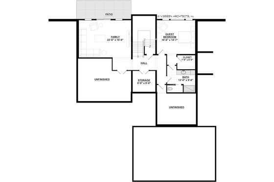 Floor Plan - Lower Floor for Modern House Plan #928-351 - 4 bed, 3.5 bath