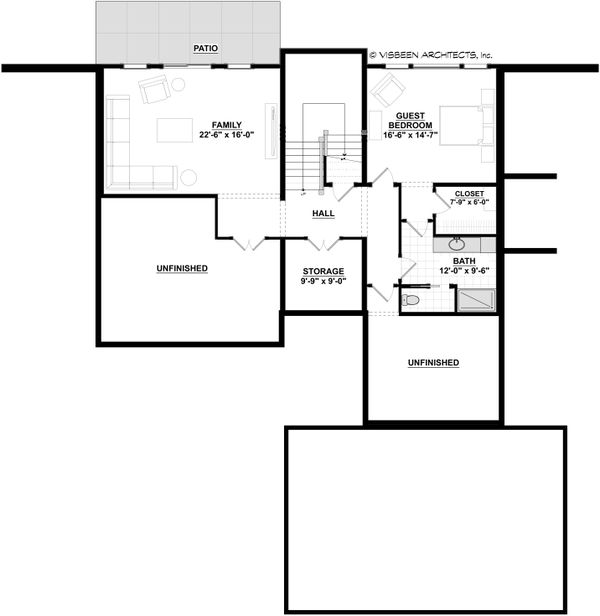 Dream House Plan - Modern Floor Plan - Lower Floor Plan #928-351