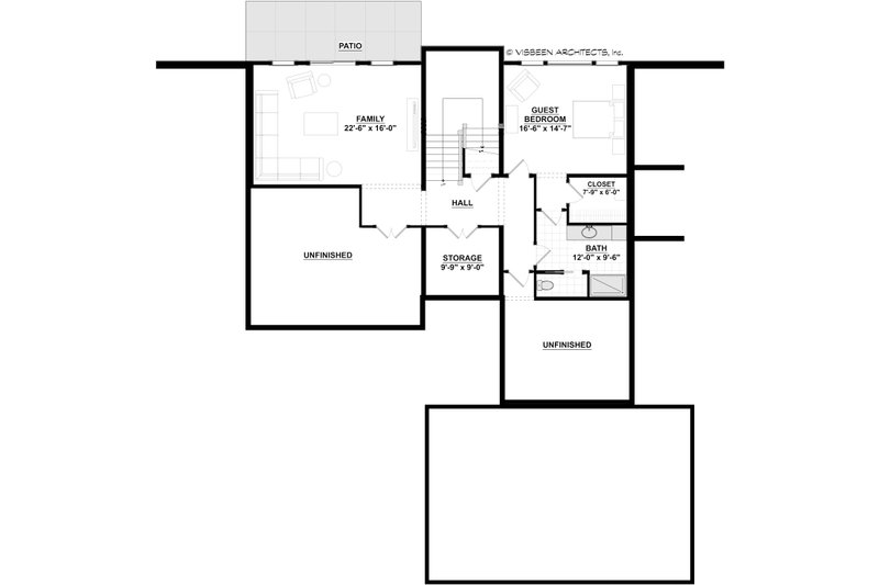 Architectural House Design - Floor Plan - Lower Floor for Modern House Plan #928-351 - 4 bed, 3.5 bath