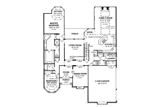 Floor Plan - Main Floor for European House Plan #20-300 - 4 bed, 4.5 bath