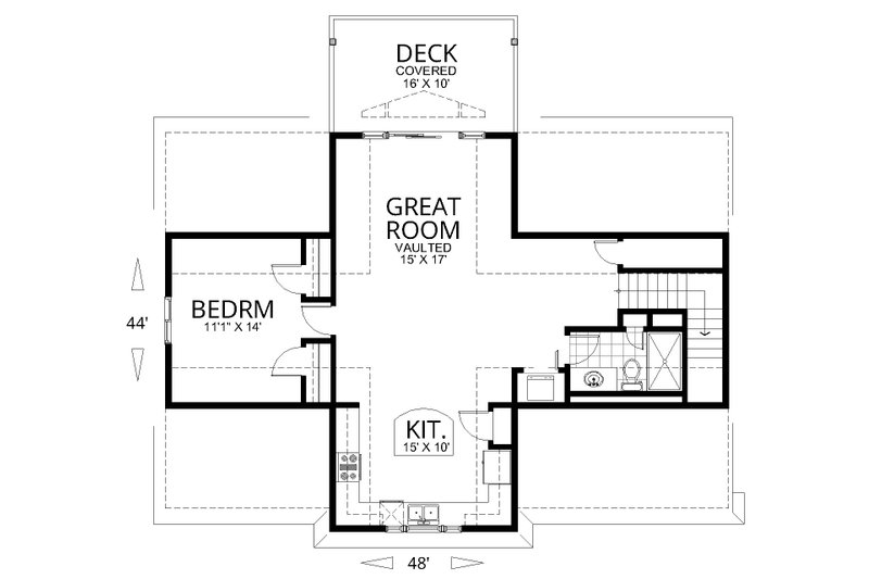 Home Plan - Floor Plan - Upper Floor for Barndominium House Plan #112-177 - 1 bed, 1 bath