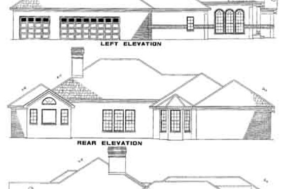 Exterior - Rear Elevation for Traditional House Plan #17-585 - 4 bed, 2.5 bath