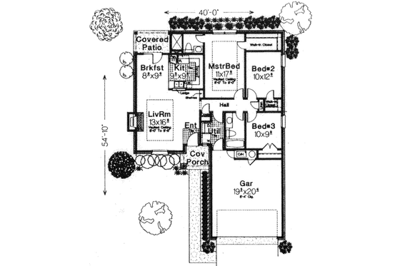 Floor Plan - Main Floor for Traditional House Plan #310-884 - 3 bed, 2 bath