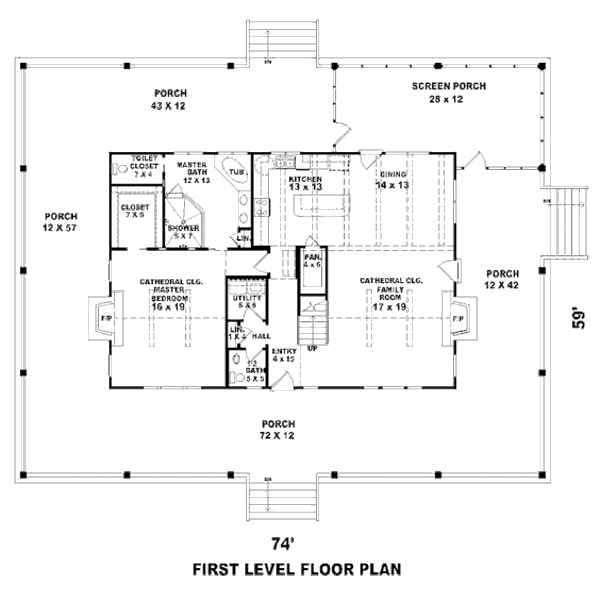 Southern Floor Plan - Main Floor Plan #81-13804