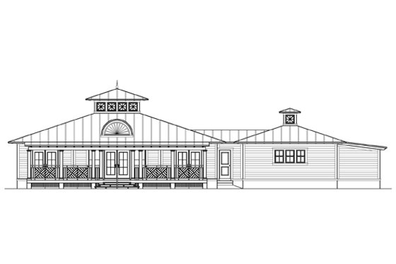 Exterior - Rear Elevation for Beach House Plan #426-15 - 3 bed, 3.5 bath