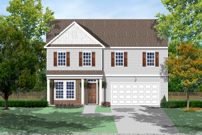 Architectural House Design - Colonial Exterior - Front Elevation Plan #1053-86