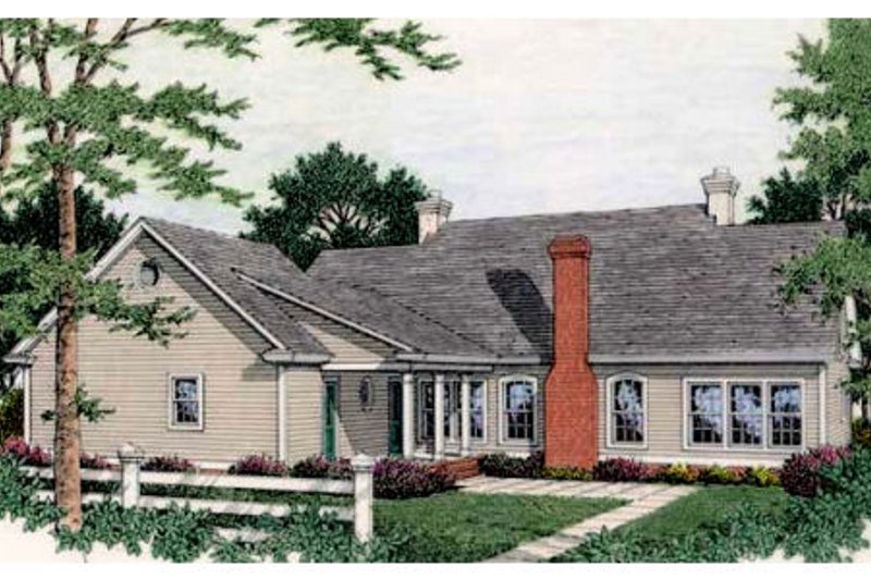 Dream House Plan - Exterior - Rear Elevation 1 for Southern House Plan #406-110 - 5 bed, 3.5 bath