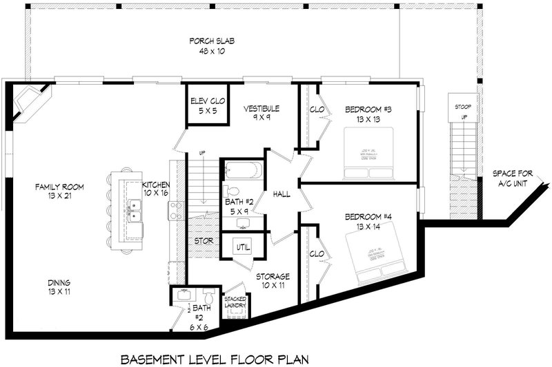Dream House Plan - Floor Plan - Lower Floor for Country House Plan #932-971 - 4 bed, 3.5 bath