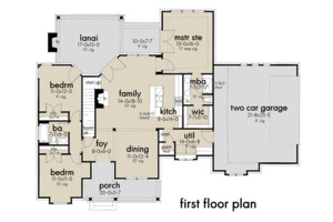 Floor Plan - Main Floor for Farmhouse House Plan #120-262 - 3 bed, 2 bath