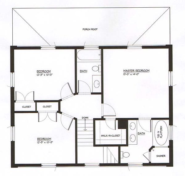 Colonial Floor Plan - Upper Floor Plan #477-8