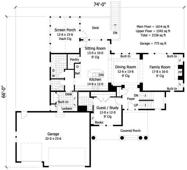 Traditional Floor Plan - Main Floor Plan #51-445