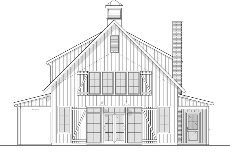 House Blueprint - Exterior - Front Elevation 5 for Barndominium House Plan #1114-72 - 4 bed, 2.5 bath