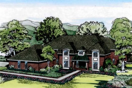 Exterior - Front Elevation for Traditional House Plan #312-780 - 4 bed, 5 bath