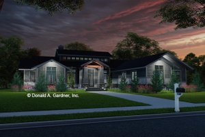 Exterior - Front Elevation 3 for Ranch House Plan #929-1148 - 3 bed, 2.5 bath