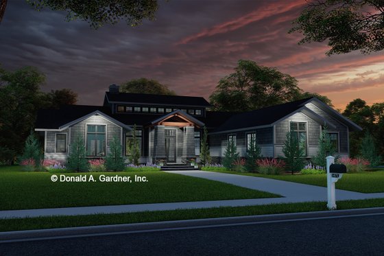 Exterior - Front Elevation 3 for Ranch House Plan #929-1148 - 3 bed, 2.5 bath