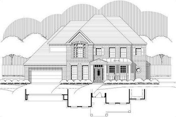 Exterior - Front Elevation for Colonial House Plan #411-740 - 4 bed, 3.5 bath