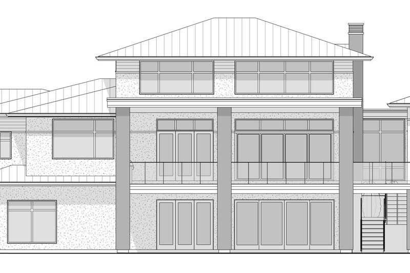 Dream House Plan - Exterior - Rear Elevation 4 for Contemporary House Plan #1114-101 - 5 bed, 4.5 bath