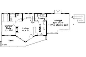 Floor Plan - Main Floor for Contemporary House Plan #124-874 - 3 bed, 3 bath