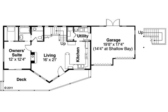 Floor Plan - Main Floor for Contemporary House Plan #124-874 - 3 bed, 3 bath