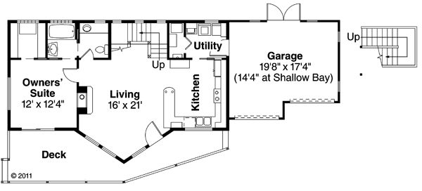 Contemporary Floor Plan - Main Floor Plan #124-874