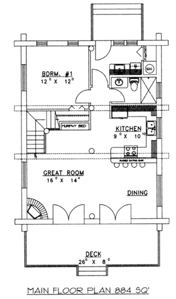 Home Plan - Log Floor Plan - Main Floor Plan #117-476