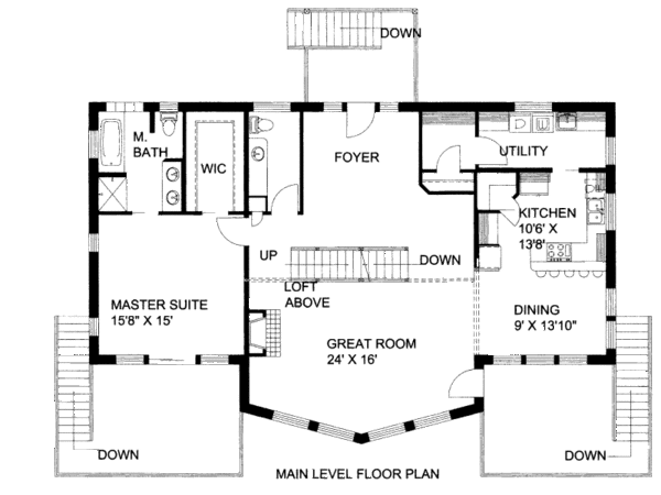 Dream House Plan - Cabin Floor Plan - Main Floor Plan #117-607