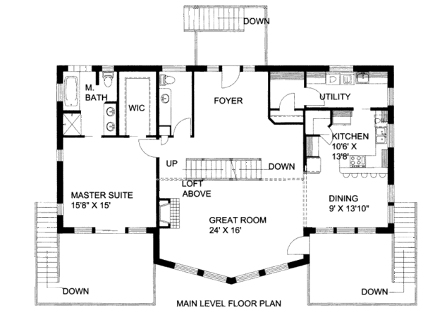 Architectural House Design - Cabin Floor Plan - Main Floor Plan #117-607