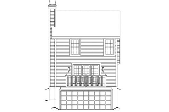 Exterior - Rear Elevation for Cottage House Plan #57-316 - 2 bed, 2.5 bath
