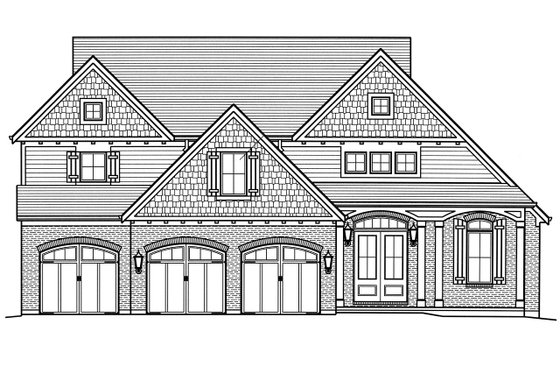 Exterior - Front Elevation 3 for Traditional House Plan #46-877 - 4 bed, 2.5 bath