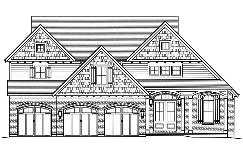 House Blueprint - Exterior - Front Elevation 3 for Traditional House Plan #46-877 - 4 bed, 2.5 bath