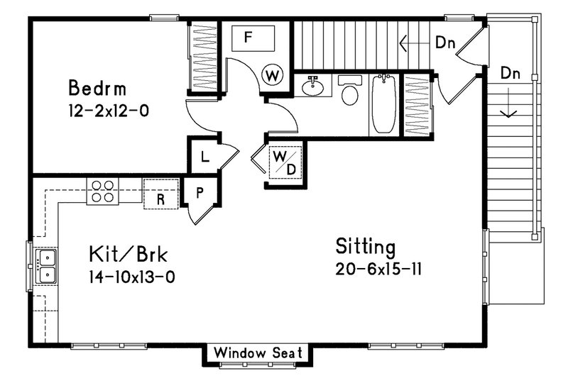 Dream House Plan - Floor Plan - Upper Floor for Traditional House Plan #22-402 - 1 bed, 1 bath