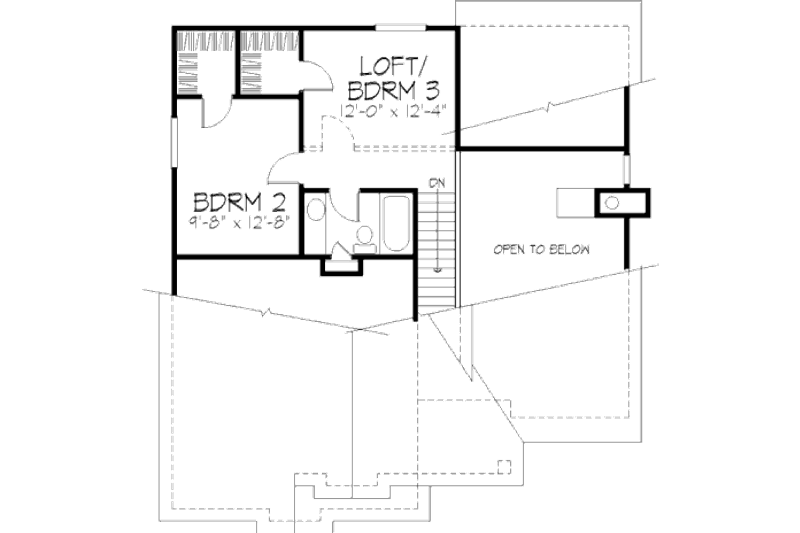 Home Plan - Floor Plan - Upper Floor for Country House Plan #320-347 - 2 bed, 2 bath