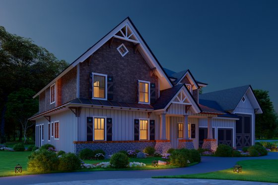 Exterior - Front Elevation 5 for Craftsman House Plan #54-447 - 3 bed, 3.5 bath