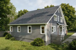 Exterior - Rear Elevation for Farmhouse House Plan #79-245 - 3 bed, 2 bath