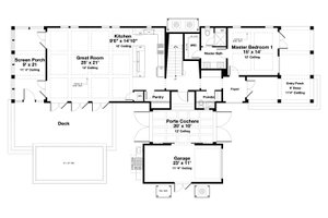 Floor Plan - Main Floor for Beach House Plan #443-15 - 5 bed, 5.5 bath