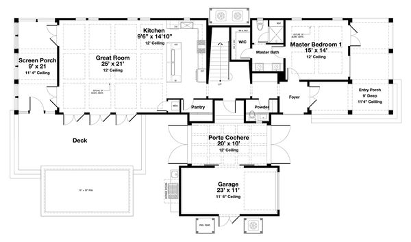 Beach Floor Plan - Main Floor Plan #443-15