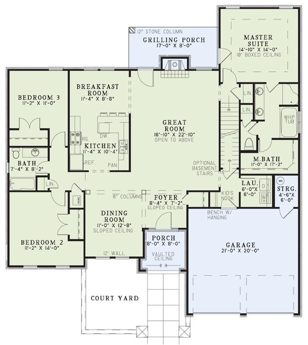 European Floor Plan - Main Floor Plan #17-109