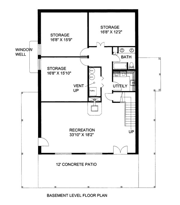 Cabin Floor Plan - Lower Floor Plan #117-961