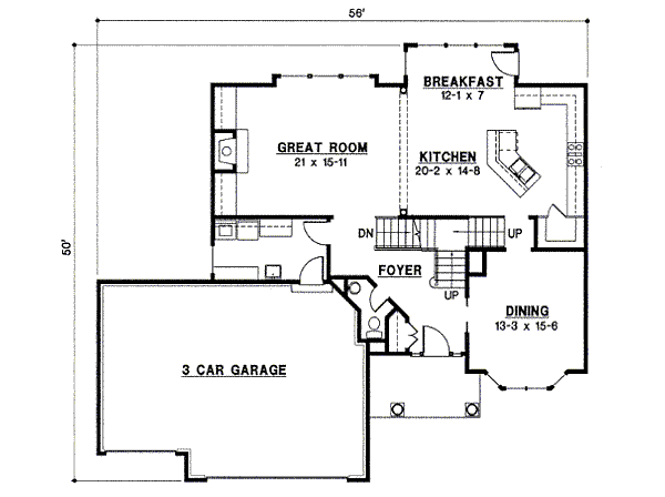 Traditional Floor Plan - Main Floor Plan #67-803