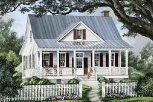 House Plan Design - Front view - 1740 square foot cottage home