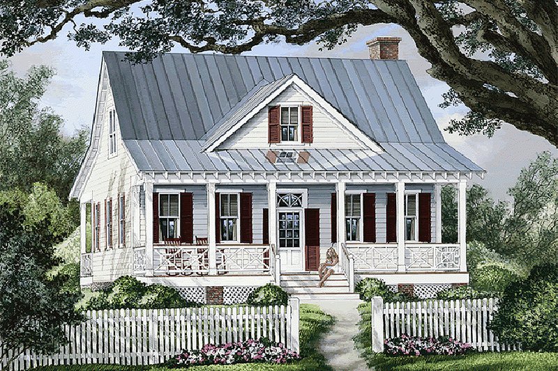Home Plan - Front view - 1740 square foot cottage home