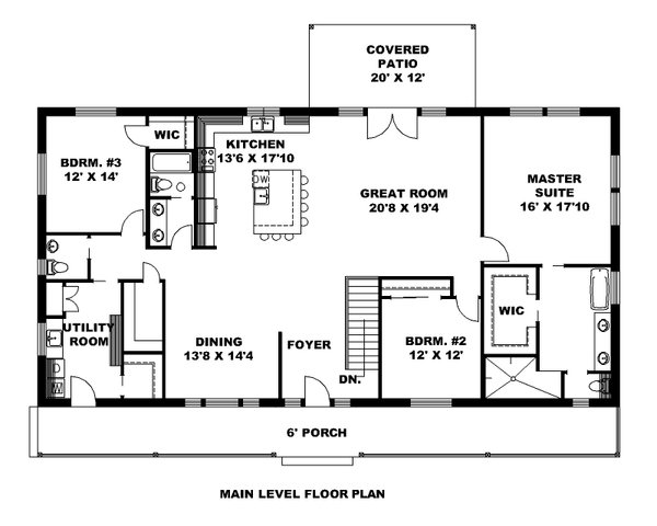 Ranch Floor Plan - Main Floor Plan #117-988